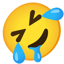 rolling on the floor laughing and drooling face