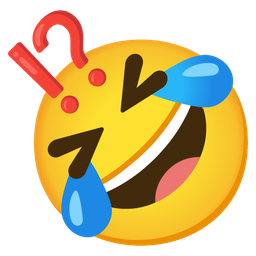 rolling on the floor laughing and exclamation question mark