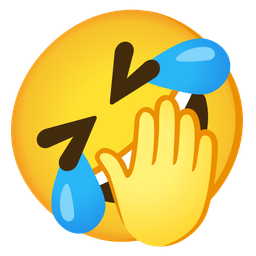 rolling on the floor laughing and face with open eyes and hand over mouth