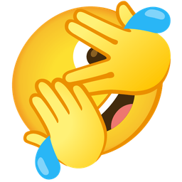 rolling on the floor laughing and face with peeking eye