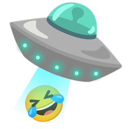 rolling on the floor laughing and flying saucer