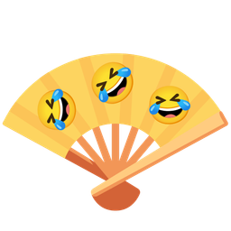 rolling on the floor laughing and folding hand fan