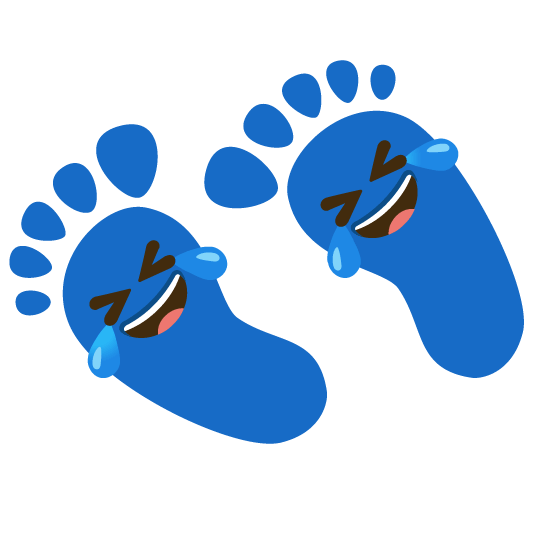 Rolling on the floor laughing and Footprints
