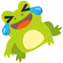 rolling on the floor laughing and frog