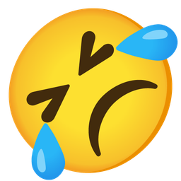 rolling on the floor laughing and frowning face