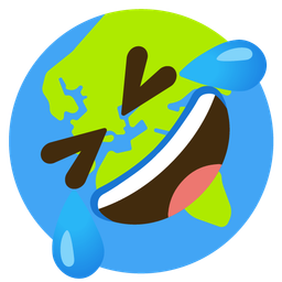 rolling on the floor laughing and globe showing Europe-Africa