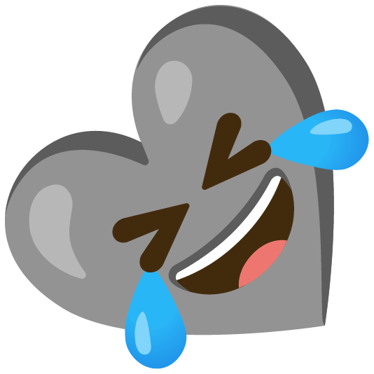 Rolling on the floor laughing and Grey heart