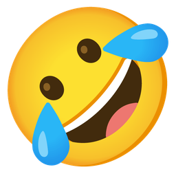 Rolling on the floor laughing and Grinning face