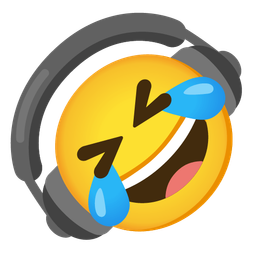 rolling on the floor laughing and headphone