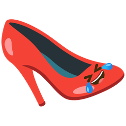 rolling on the floor laughing and high-heeled shoe