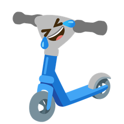 rolling on the floor laughing and kick scooter