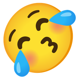 Rolling on the floor laughing and Kissing face with closed eyes