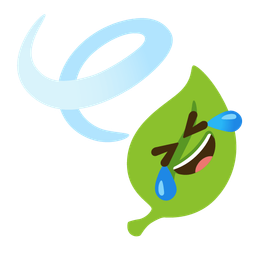 rolling on the floor laughing and leaf fluttering in wind