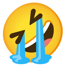 rolling on the floor laughing and loudly crying face