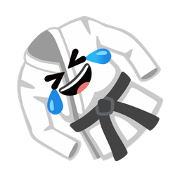 rolling on the floor laughing and martial arts uniform