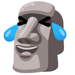 rolling on the floor laughing and moai