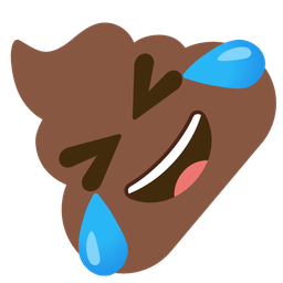 rolling on the floor laughing and pile of poo