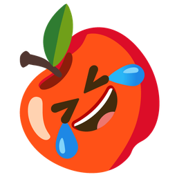 rolling on the floor laughing and red apple