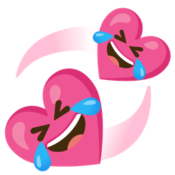 rolling on the floor laughing and revolving hearts