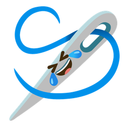 rolling on the floor laughing and sewing needle