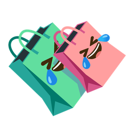 rolling on the floor laughing and shopping bags