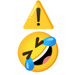 rolling on the floor laughing and warning