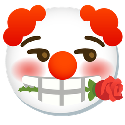 rose and clown face