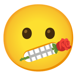 rose and face with diagonal mouth