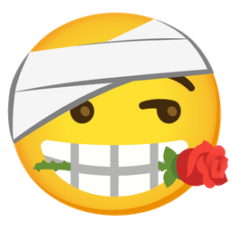 rose and face with head-bandage