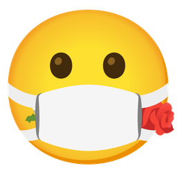 rose and face with medical mask