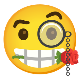 rose and face with monocle