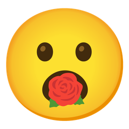 rose and face with open mouth