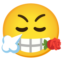 rose and face with steam from nose