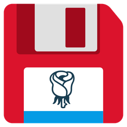 rose and floppy disk