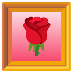 rose and framed picture