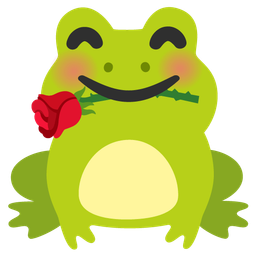 rose and frog