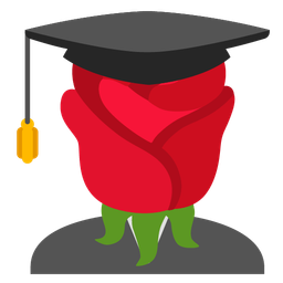 rose and graduation cap