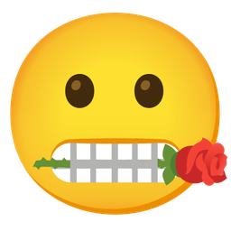 rose and grimacing face