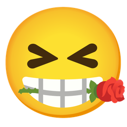 Rose and Grinning squinting face