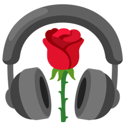 rose and headphone