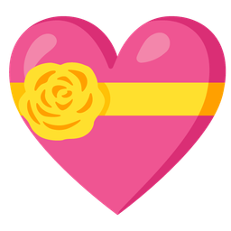 rose and heart with ribbon