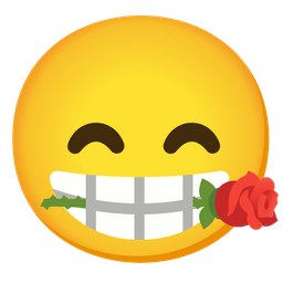 Rose and Kissing face with smiling eyes