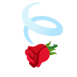 rose and leaf fluttering in wind