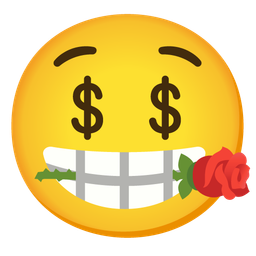Rose and Money-mouth face