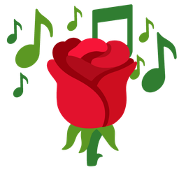 rose and musical notes