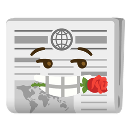 rose and newspaper