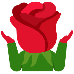 rose and person shrugging