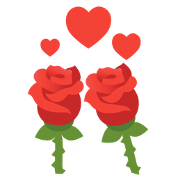 rose and revolving hearts