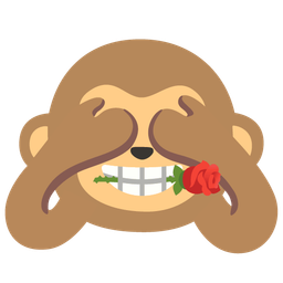 rose and see-no-evil monkey