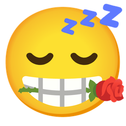 rose and sleeping face